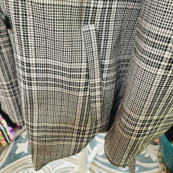 ZARA HOUNDSTOOTH KNOT BLAZER BROWN - Picture 6 of 8